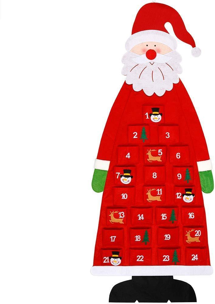 Christmas Advent Countdown Calendar 2019 Wall Hanging Santa-UlGadget