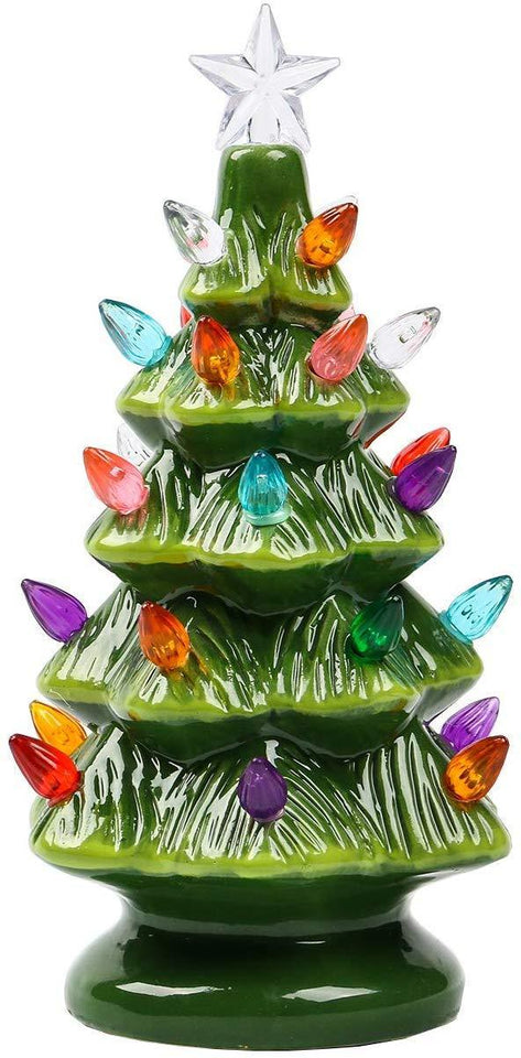 Ceramic Christmas Tree 28 Multicolored Lights Ornament-UlGadget