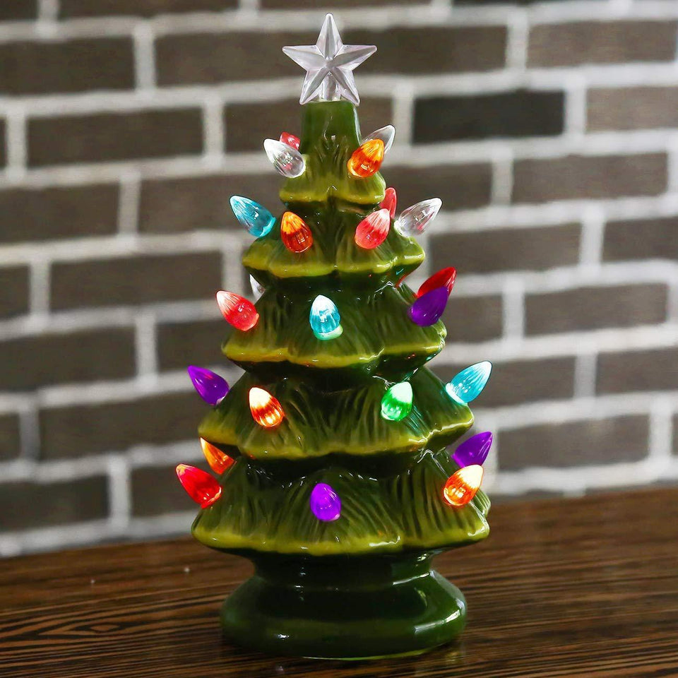 Ceramic Christmas Tree 28 Multicolored Lights Ornament-UlGadget