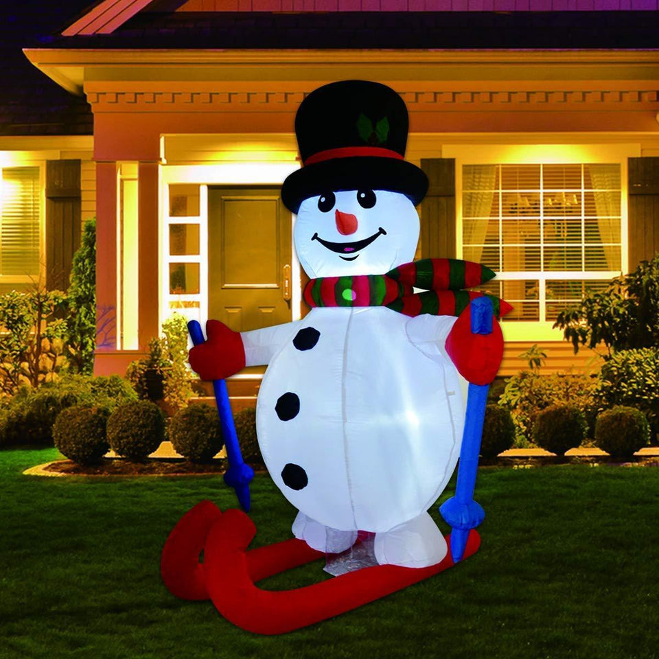 Inflatables Yard Snowman Blow Up Led Light Christmas-UlGadget