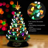 Blue Hand-Painted Ceramic 66 Multicolored Lights Christmas Tree-UlGadget