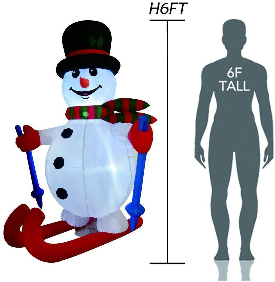 Inflatables Yard Snowman Blow Up Led Light Christmas-UlGadget