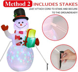 Christmas Snowman Inflatables LED Lights Blow Up Yard Decorations-UlGadget