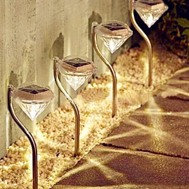 4 pcs Diamond Solar Garden LED Lights-UlGadget