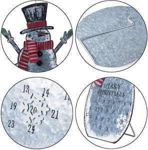 Christmas Advent Countdown Calendar Metal Snowman Ornament-UlGadget