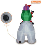 Santa on Bear Christmas Inflatables Led Light Outdoor Yard Decoration-UlGadget