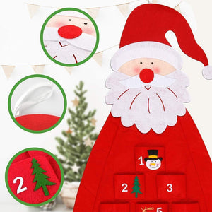 Christmas Advent Countdown Calendar 2019 Wall Hanging Santa-UlGadget