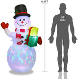 Christmas Snowman Inflatables LED Lights Blow Up Yard Decorations-UlGadget