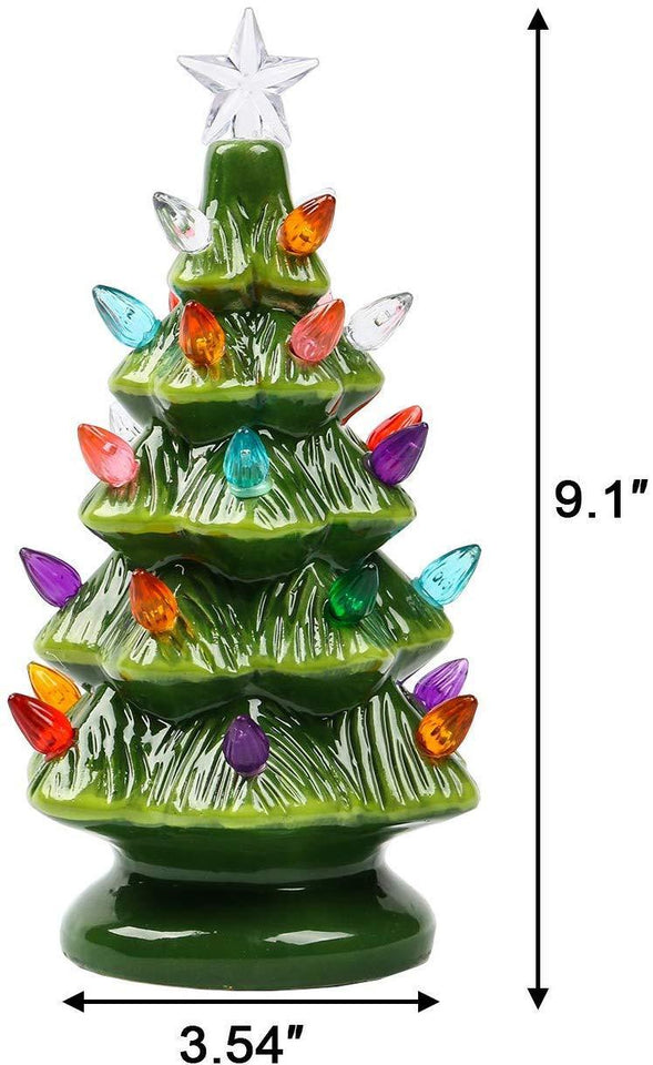 Ceramic Christmas Tree 28 Multicolored Lights Ornament-UlGadget