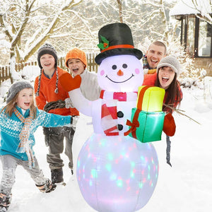 Christmas Snowman Inflatables LED Lights Blow Up Yard Decorations-UlGadget