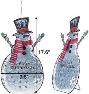 Christmas Advent Countdown Calendar Metal Snowman Ornament-UlGadget