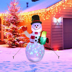 Christmas Snowman Inflatables LED Lights Blow Up Yard Decorations-UlGadget