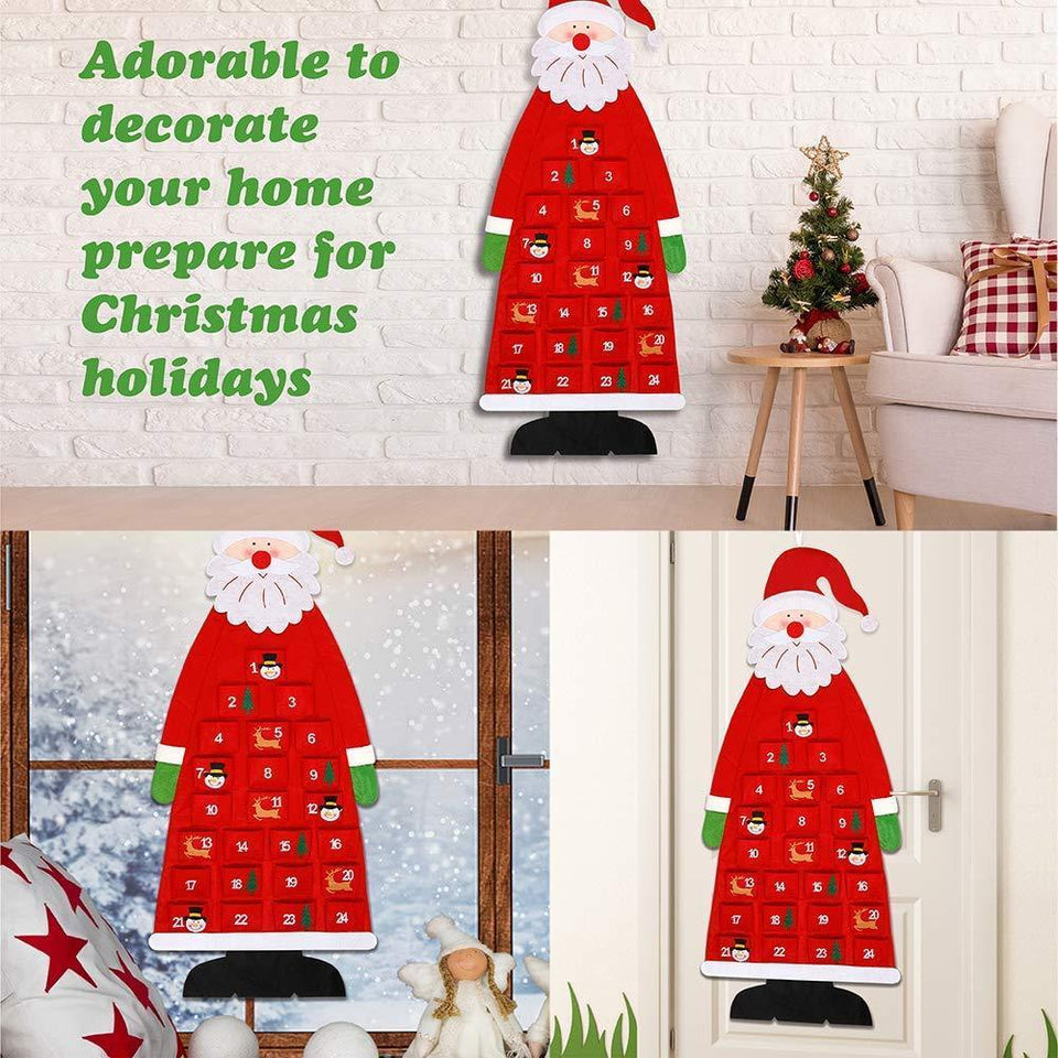 Christmas Advent Countdown Calendar 2019 Wall Hanging Santa-UlGadget