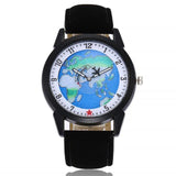 Women's World Map Watches Leather Quartz Wrist Lady Dress Watch #2-UlGadget