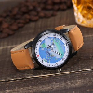 Women's World Map Watches Leather Quartz Wrist Lady Dress Watch #2-UlGadget