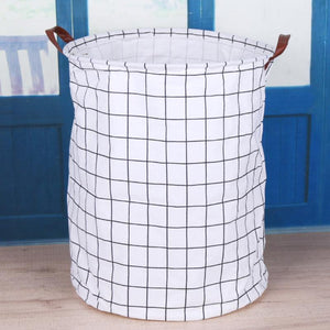 Folding Black&White Laundry Basket-UlGadget