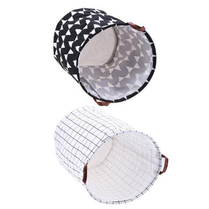 Folding Black&White Laundry Basket-UlGadget