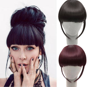 SLLIE 2PCS Clip in Bangs Hair Extensions Human Hair Air Bangs with Temples One Piece Clip on Front Bangs Hairpiece 3D Clip-In Bangs Hair Extensions-UlGadget