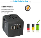 Universal International Travel Adapter Charger Auto Resetting 5A 3 USB For UK/EU/AU/Asia-UlGadget