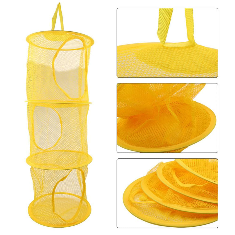 Nylon Mesh Fabric Hanging Laundry Basket-UlGadget