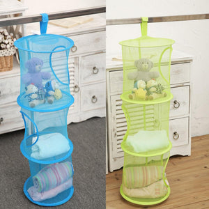 Nylon Mesh Fabric Hanging Laundry Basket-UlGadget