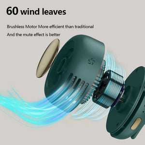Bladeless Clip Fan - Portable USB Fan - Clip-On Fan - Cooling Personal