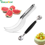 Watermelon Slicer & Ice Cream Ballers Silver Color Stainless Steel Kitchen Tool-UlGadget