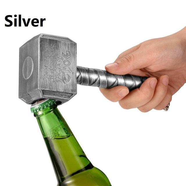 Thor Hammer Bottle Opener for Bar, Party, BBQ, Camping, Beer Lovers (Silver)-UlGadget