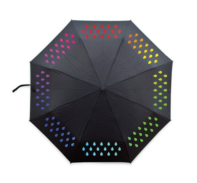 Colour Changing Umbrella When It Encounters Water Rainbow 190T Nylon Fabric-UlGadget