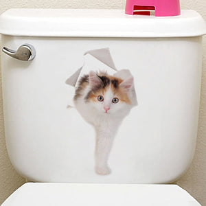 CAT FRIDGE/WALL/TOILET STICKER DECAL Hole View Bathroom Home Decoration Animal Vinyl Decals Art Sticker Wall Poster-UlGadget