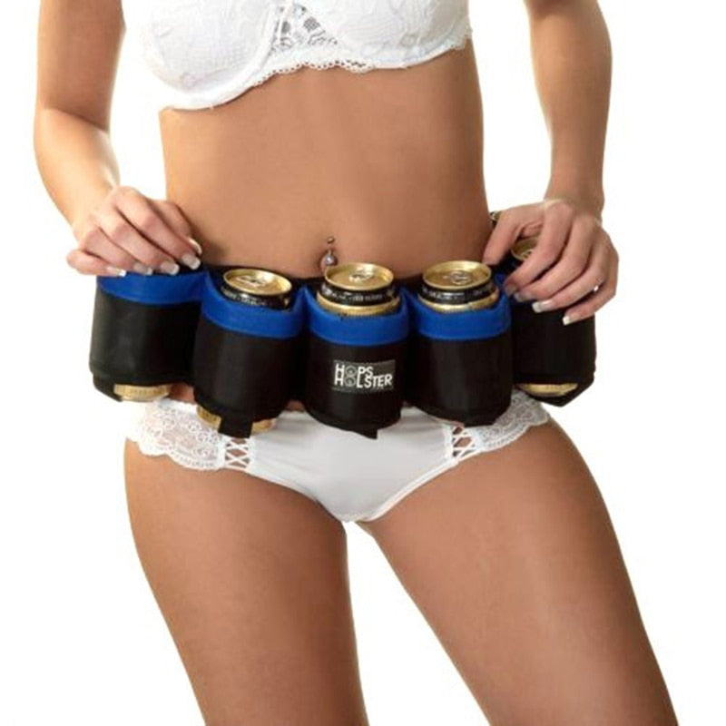 6 Beverage holder belt Handy Wine Beer camping picnic-UlGadget