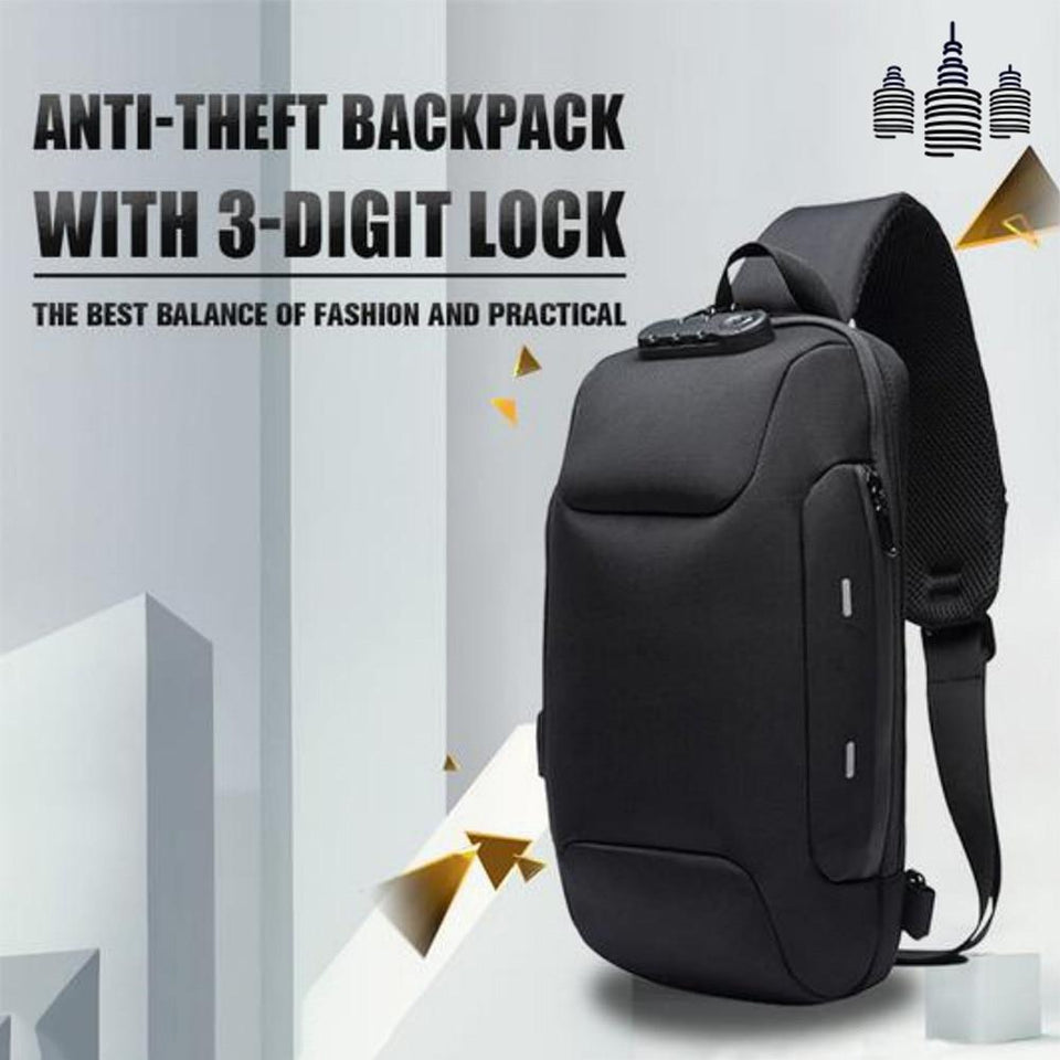 Men's Clothing and Accessories Anti-theft Backpack With 3-Digit Lock-UlGadget