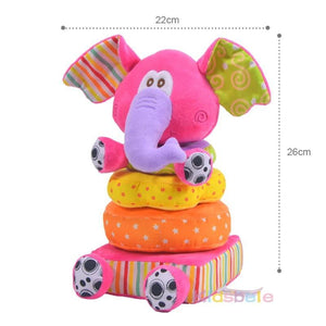 Elephant Stacking Plush Rattle Toy