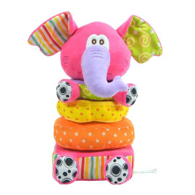 Elephant Stacking Plush Rattle Toy