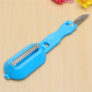 Fish Scale Scraper & Gutter remover scaler and knife fast cleaning with steel plastic Home Kitchen Tools-UlGadget