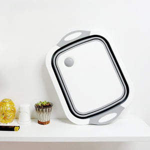 Multifunctional Collapsible Dish Tub and Cutting Board With Draining Plug-UlGadget