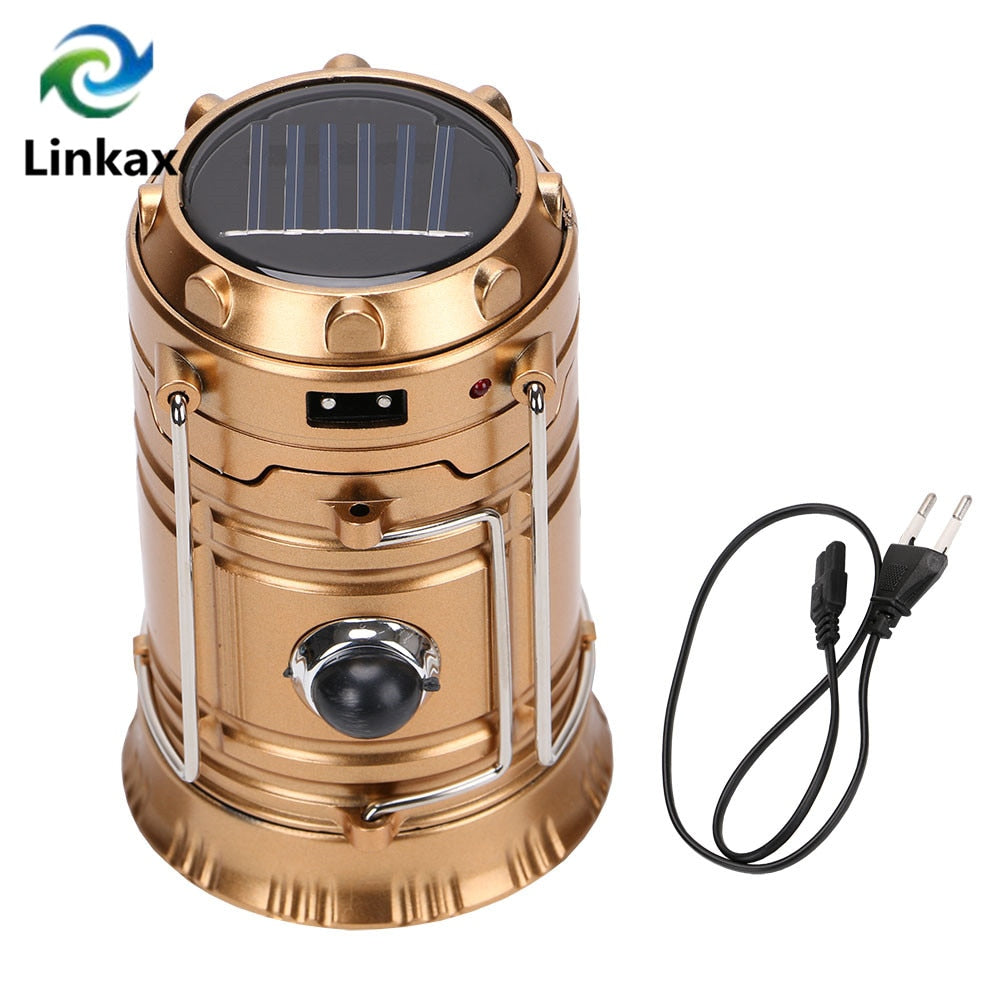 Solar Rechargeable Camping Light 300 Lumens 2 LED Light Poweful Portable Outdoor Lanterns-UlGadget