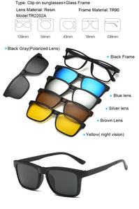 Sports and Entertainment 5 in 1 Magnetic Lens Swappable Sunglasses-UlGadget