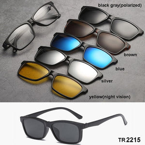 Sports and Entertainment 5 in 1 Magnetic Lens Swappable Sunglasses-UlGadget