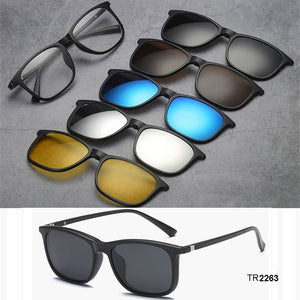 Sports and Entertainment 5 in 1 Magnetic Lens Swappable Sunglasses-UlGadget