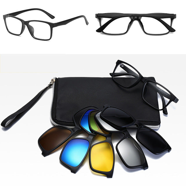 Sports and Entertainment 5 in 1 Magnetic Lens Swappable Sunglasses-UlGadget