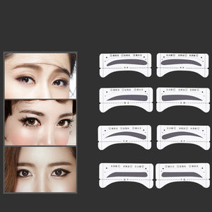 64PCS/Set Grooming Brow Painted Model Eyebrow Stencil Template Stickers