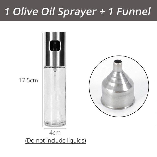 No-Drip Oil Dispenser For Bbq/Cooking/Vinegar Glass Bottle With Kitchen Tools-UlGadget