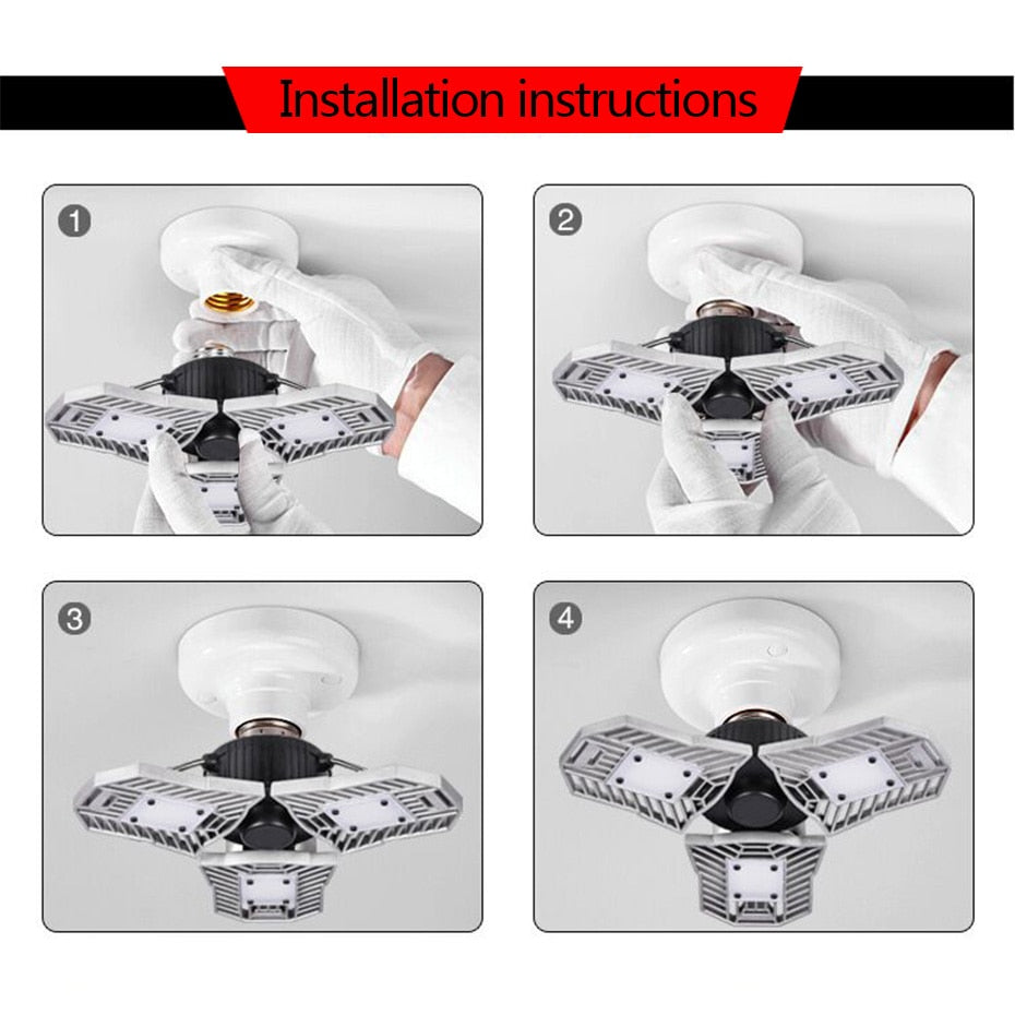 Adjustable LED Ceiling Light Motion High Intensity Ceiling Lamp for Garage Basement Workshop-UlGadget