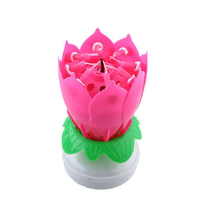 Musical Candle Lotus Flower Happy Birthday Party Candle Lights 5Color Home Decoration Wedding Decor-UlGadget