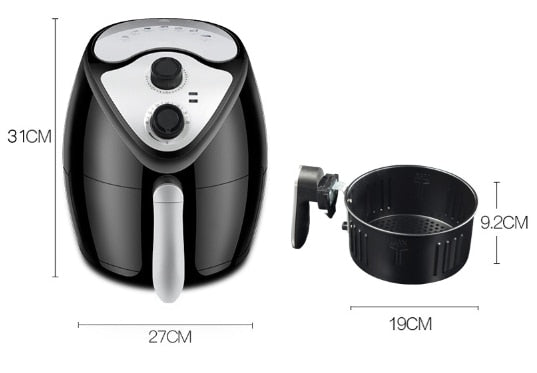 Double Pan 2.6L Automatic Electric Advance Heavy Duty Air Fryer-UlGadget