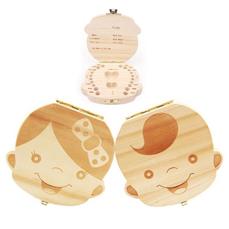 Wooden Baby Milk Teeth Box Save Deciduous Teeth Storage-UlGadget