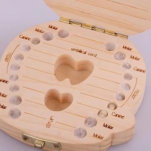 Wooden Baby Milk Teeth Box Save Deciduous Teeth Storage-UlGadget