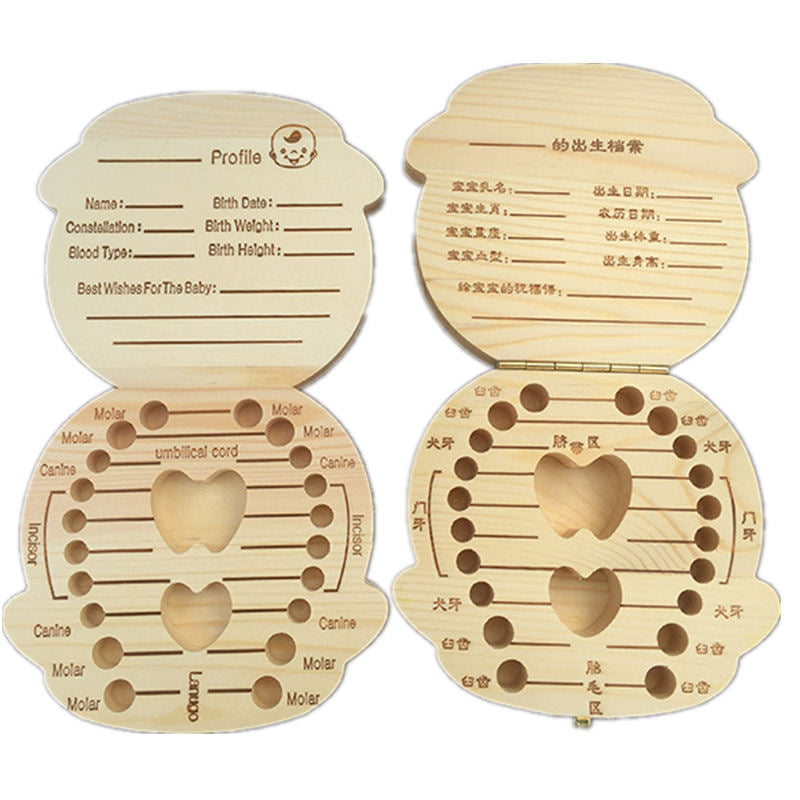 Wooden Baby Milk Teeth Box Save Deciduous Teeth Storage-UlGadget