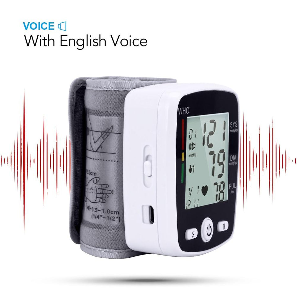 Voice Wrist Digital Blood Pressure Monitor